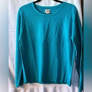 Chico’s Apparel Pebble Stitch L/S Pullover Ocean Teal; NWT; M/8
